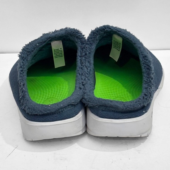 OOFOS OOcoozie Faux Sherpa Mule Blue Recovery Slipper Mens 10 Comfort Soft Cozy - Picture 4 of 8